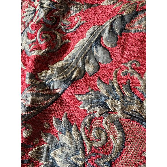 SPRINGS Red Gold Thick Rope Trim Woven Embroidered STANDARD Pillow Sham Set of 2 - Picture 4 of 11